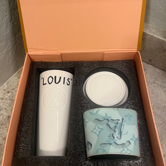 Louis Vuitton Travel Mug with Blue Monogram Sleeve - Picture 5 of 5